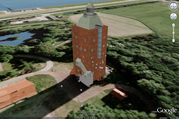 screenshot Google Earth Leuchtturm Insel Neuwerk