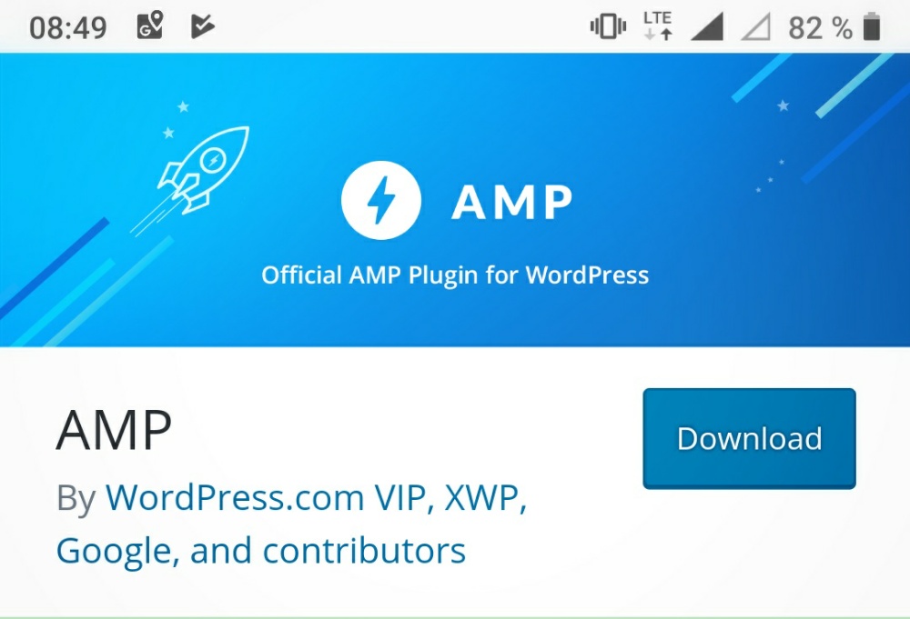 Screenshot des AMP für WordPress Plugins. 